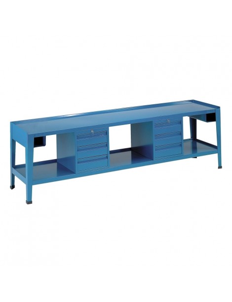 Banco da lavoro piano legno + lamiera